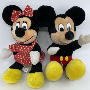 Vintage MICKEY MINNIE MOUSE Plush Stuffed Toy DISN